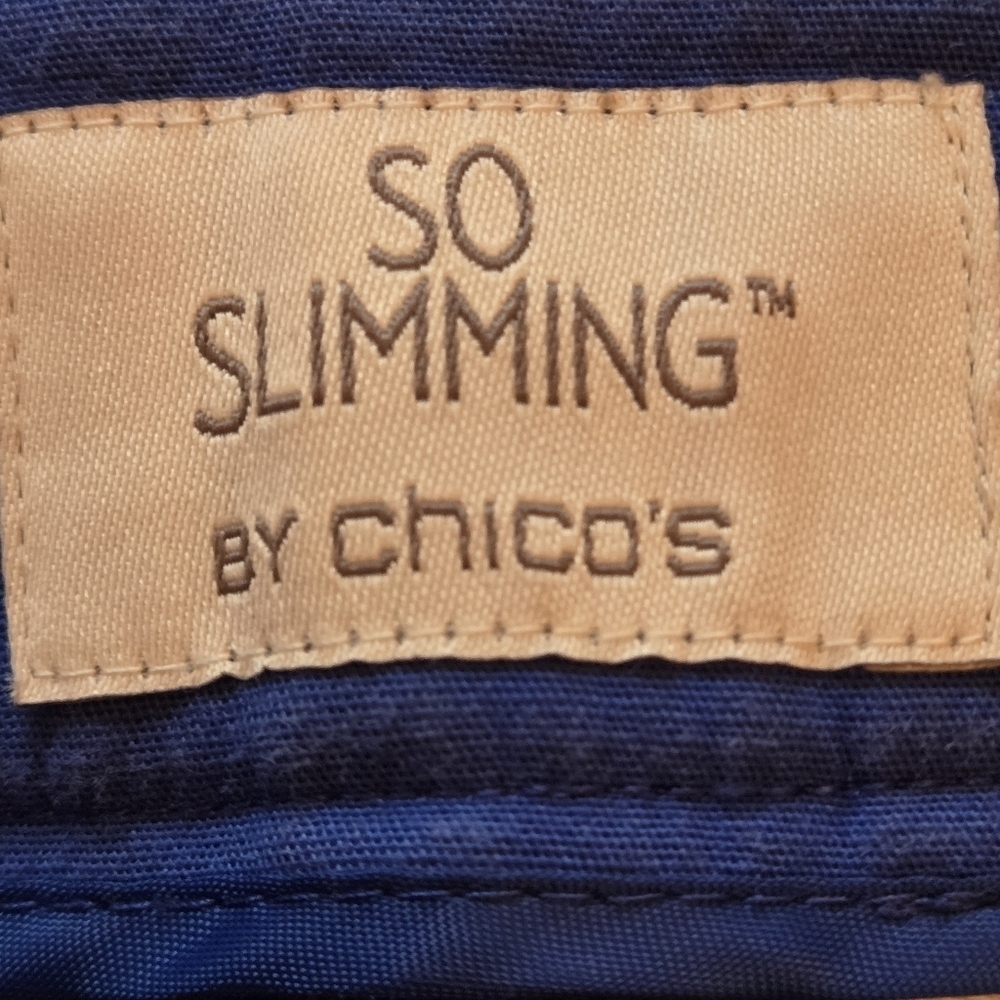 Chicos So Slimming 2.5 Women's (M/14) Royal Blue Cuffed Crop Pants Straight Leg - Picture 12 of 16